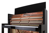 Feurich 115 Premiere Polished White Upright Piano (Chrome)