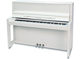 Feurich 115 Premiere Polished White Upright Piano (Chrome)