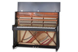 Feurich 122 Universal Polished Ebony Upright Piano (Chrome)