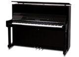 Feurich 122 Universal Polished Ebony Upright Piano (Chrome)