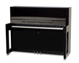 Feurich 115 Premiere Polished Ebony Upright Piano (Chrome)