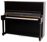 Feurich 133 Concert Polished Ebony Upright Piano (Brass)