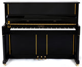 Feurich 125 Design Upright Polished Ebony Brass
