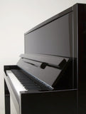 Feurich 115 Premiere Polished Ebony Upright Piano (Chrome)