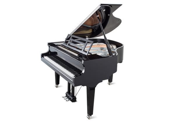 Feurich 162 Dynamic I Polished Ebony Grand Piano (Chrome)