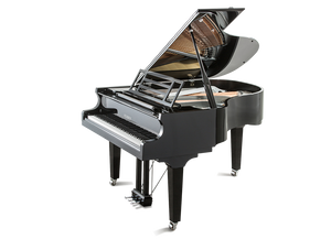 Feurich 179 Dynamic II Polished Ebony Grand Piano (Chrome)