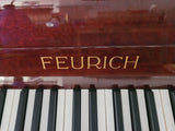 Feurich Upright Piano Model 122 Burgundy