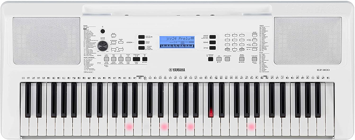 Yamaha EZ-300 ホワイト Yamaha EZ-300 Keyboard – Heuer Pianos